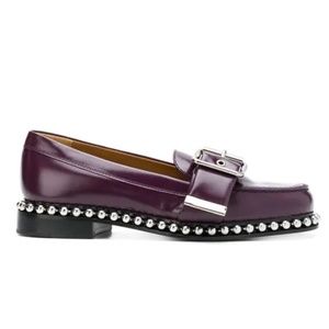 Chloe "Sawyer" Almond Toe Studded Leather Loafers